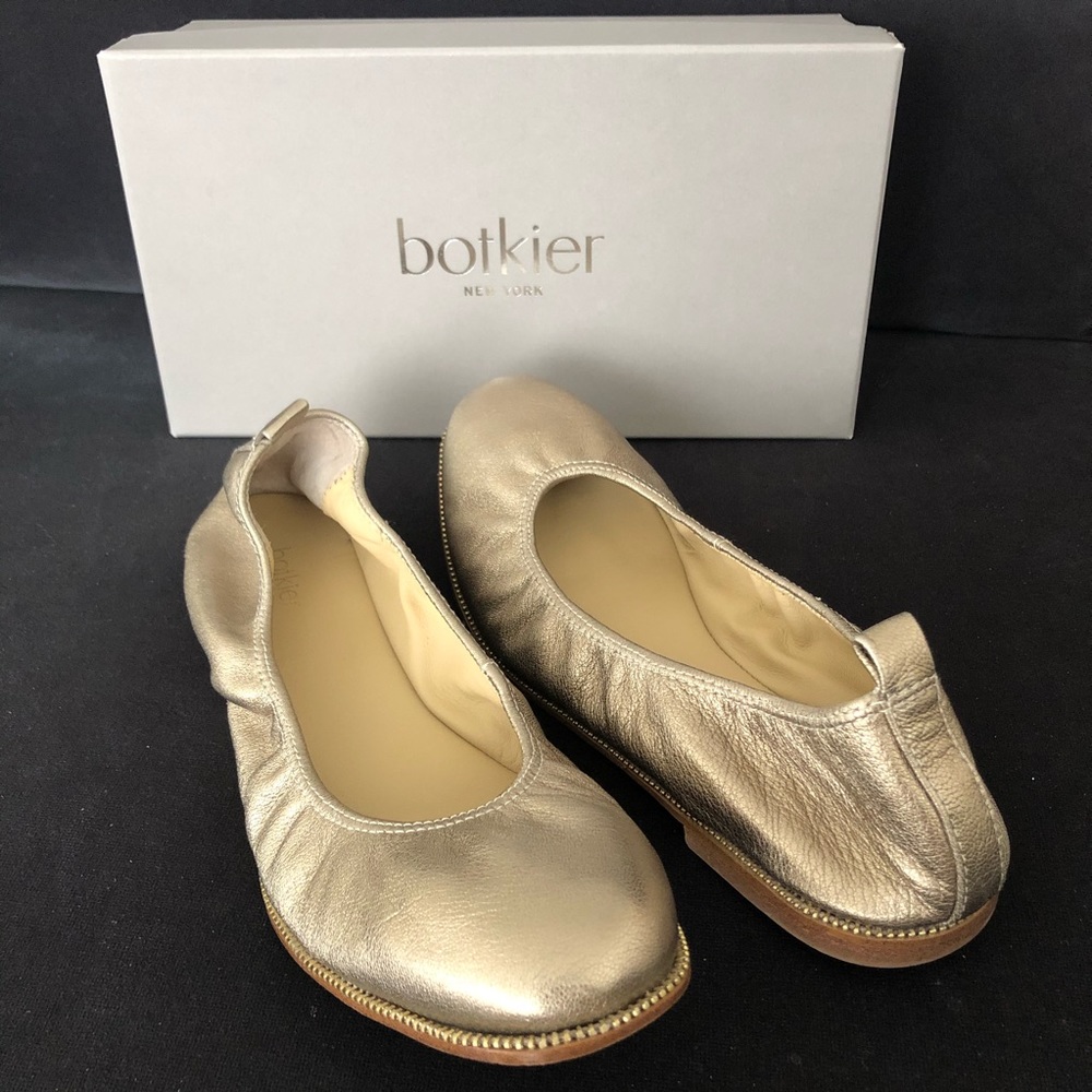 Anthropology Botkier Gold Leather Flats